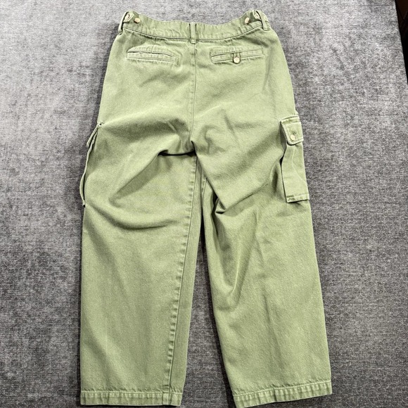J Crew Relaxed Cargo Pants Women's Size 28 Green Tapered Heavy Weigh Twill BW526 - Picture 2 of 16